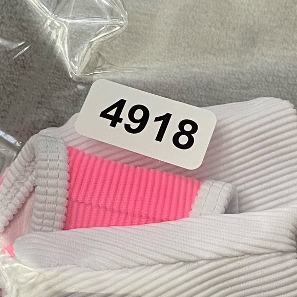 New! Beach Riot Emmy pink white ribbed high waisted bikini bottom 24918 - Picture 10 of 10